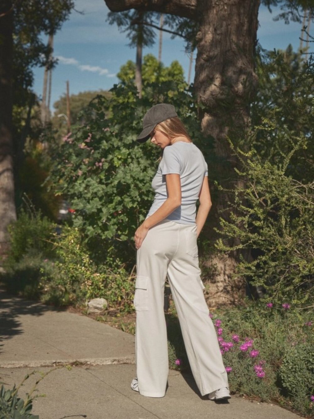 Lottie Mineral Wash Wide Leg Cotton Pants | Women's Athleisurewear | Summer New - Picture 5 of 7